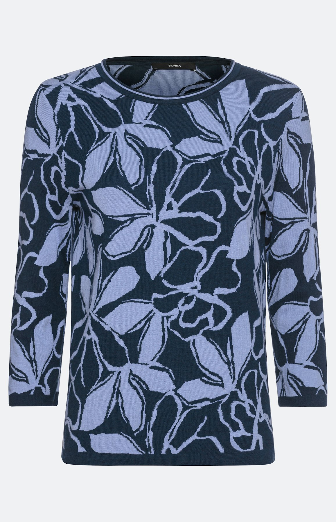 Jacquardpullover mit 3/4-Arm