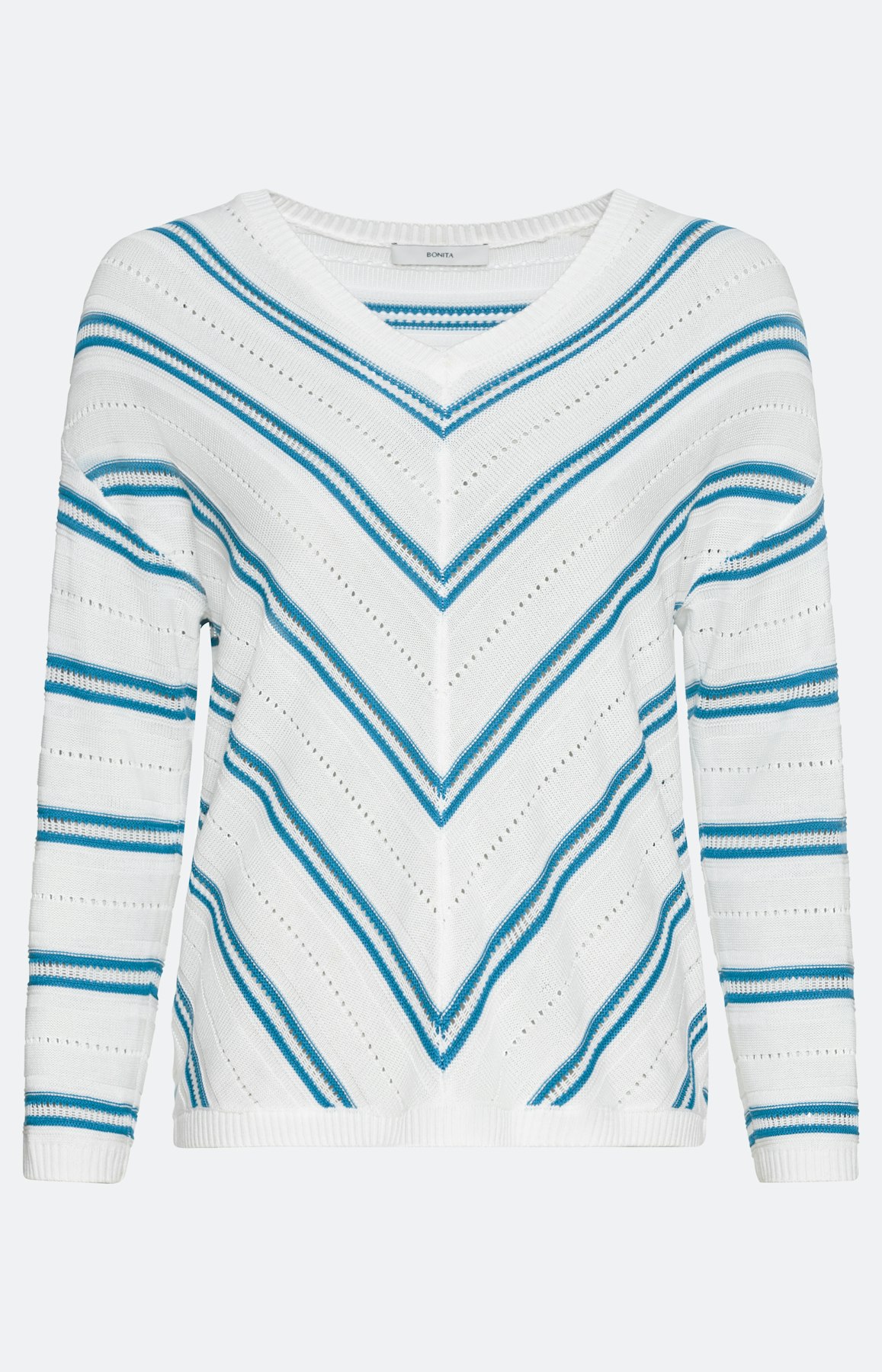 Gestreepte trui met 3/4-mouwen