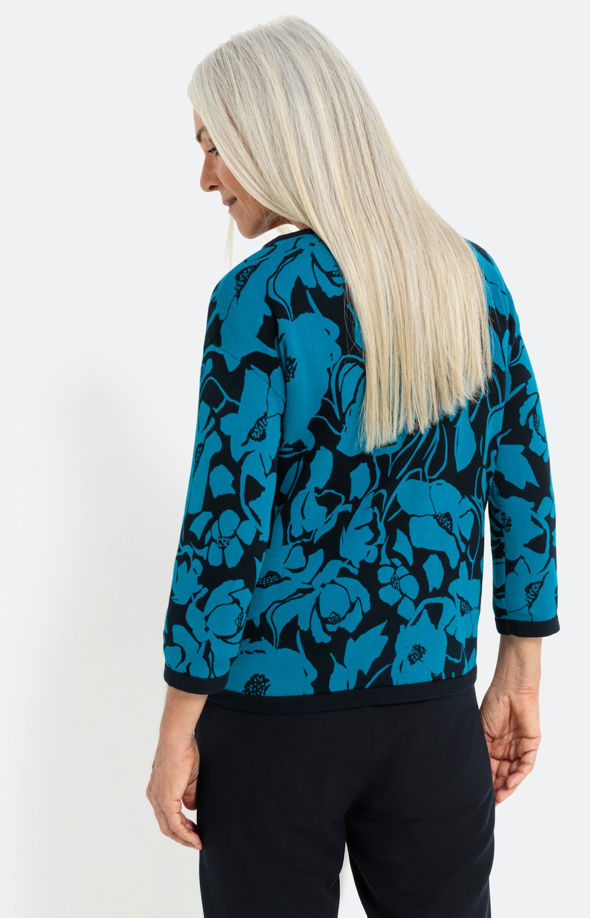Pullover mit 3/4-Arm und Blumenprint