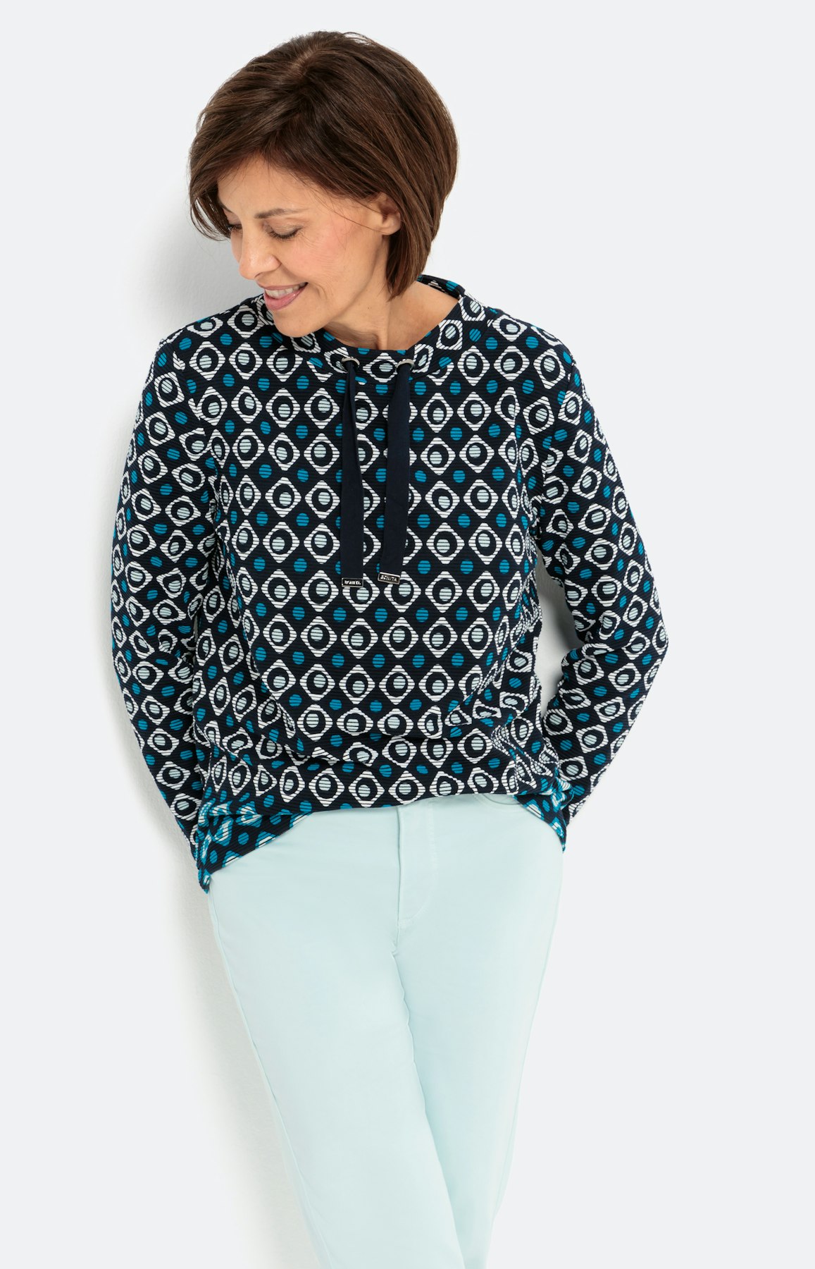 Geriffeltes Sweatshirt mit Langarm