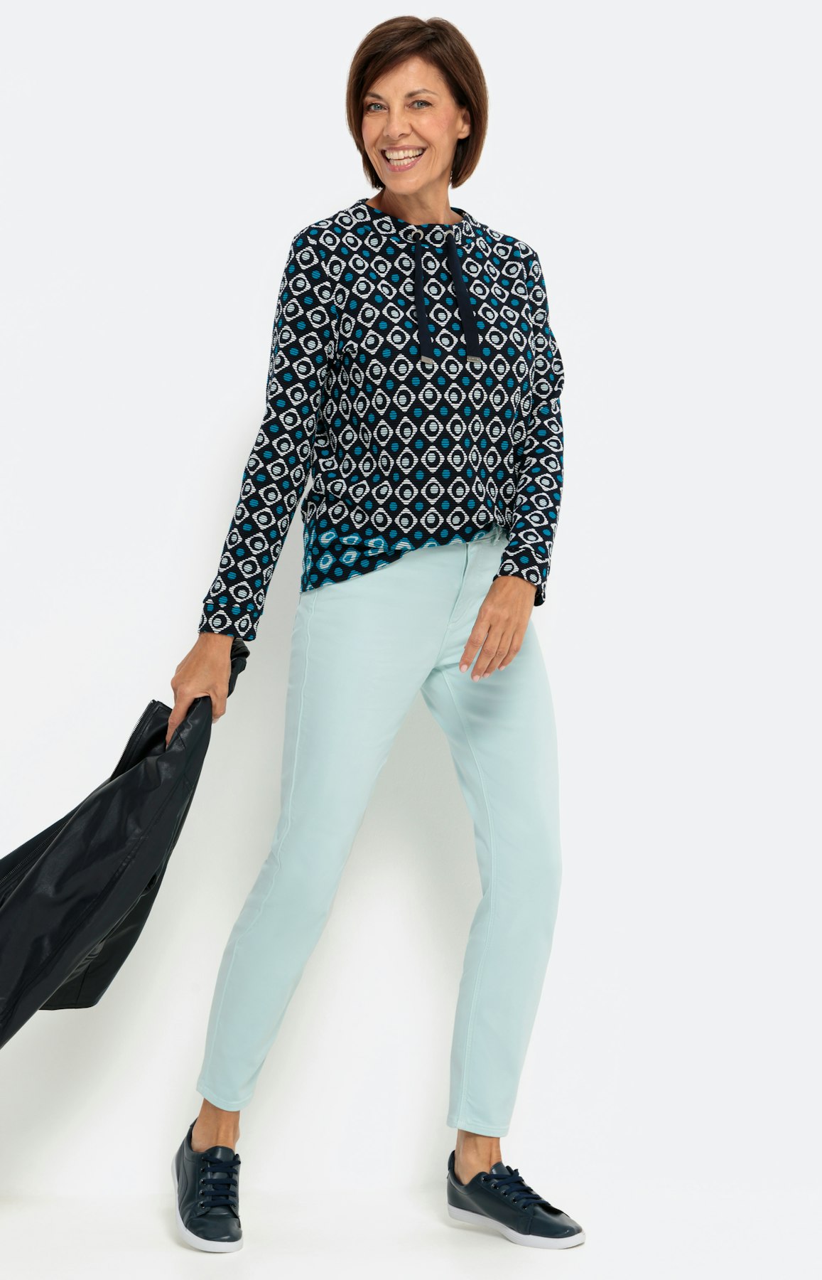 Geriffeltes Sweatshirt mit Langarm