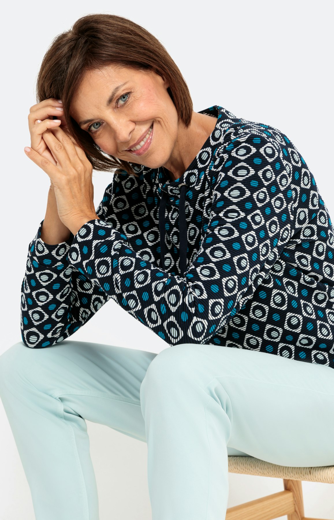 Geriffeltes Sweatshirt mit Langarm