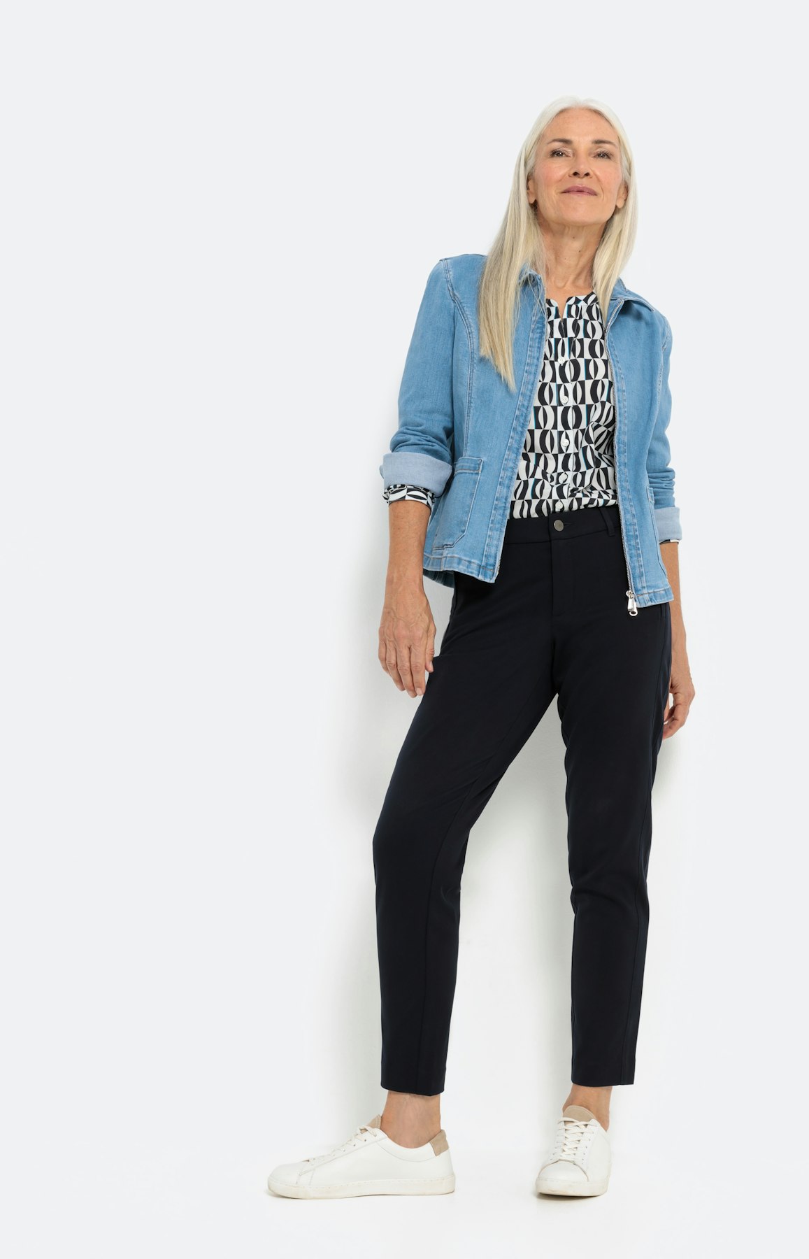 Broek met ritszakken, navy
