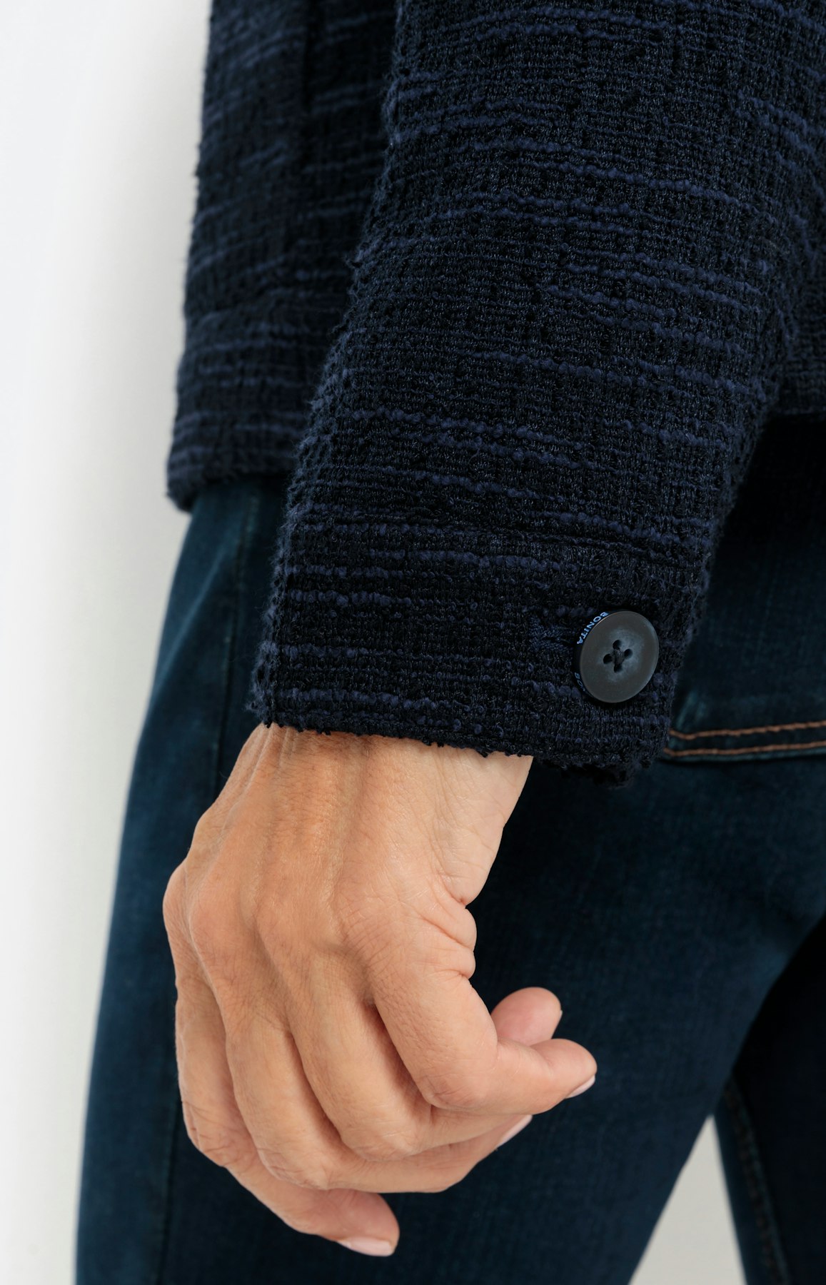 Licht jasje van bouclé