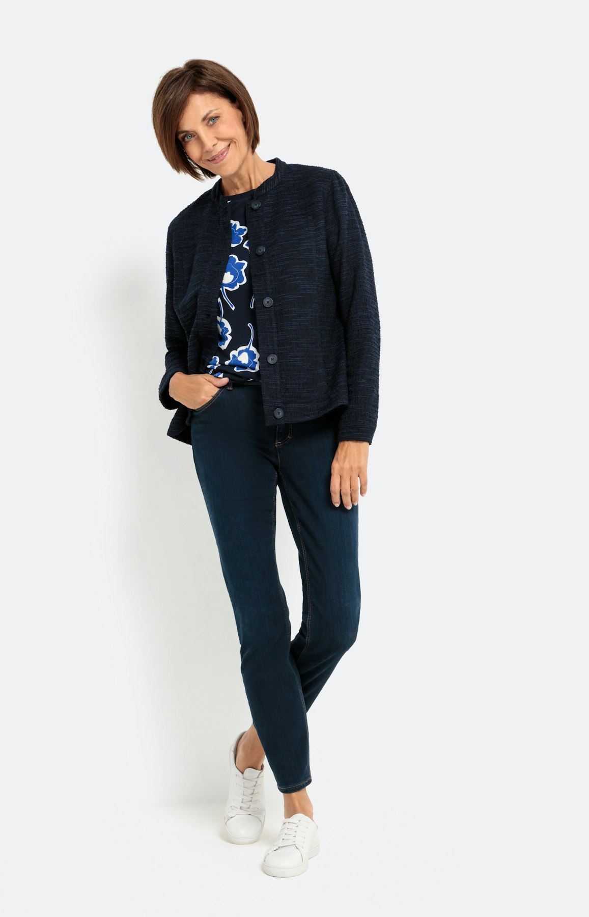 Licht jasje van bouclé