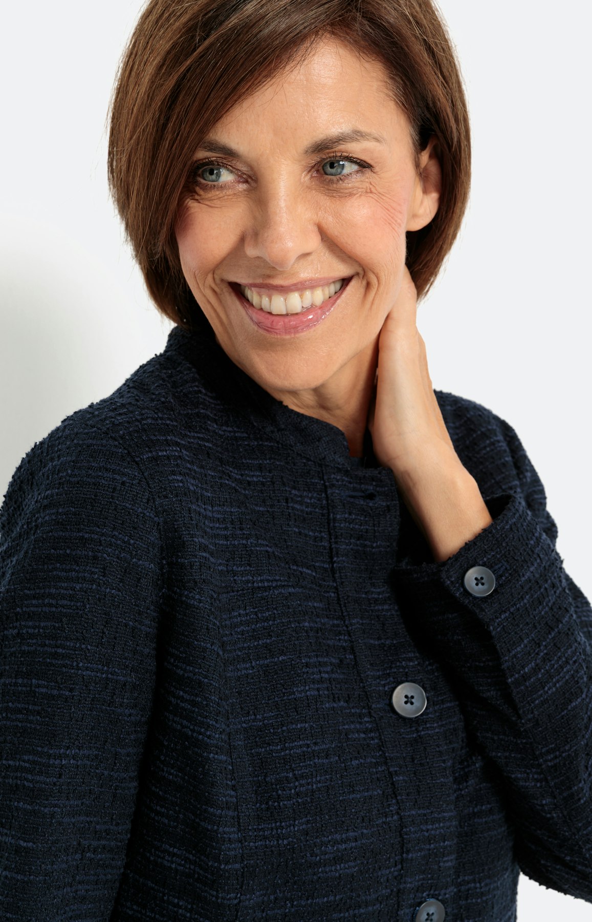 Licht jasje van bouclé