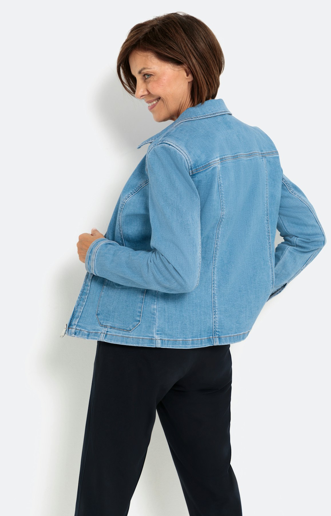 Jeansjacke mit Reißverschluss