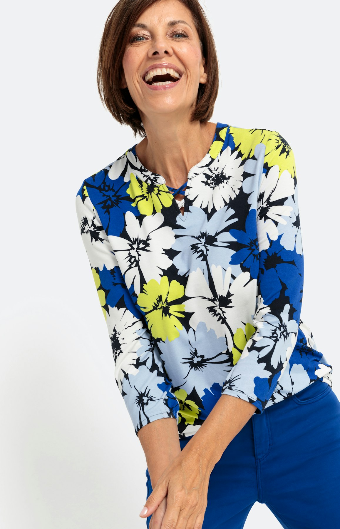 Bloemenshirt met 3/4-mouwen