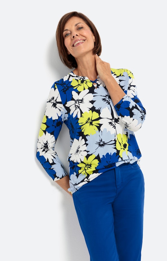 Bloemenshirt met 3/4-mouwen