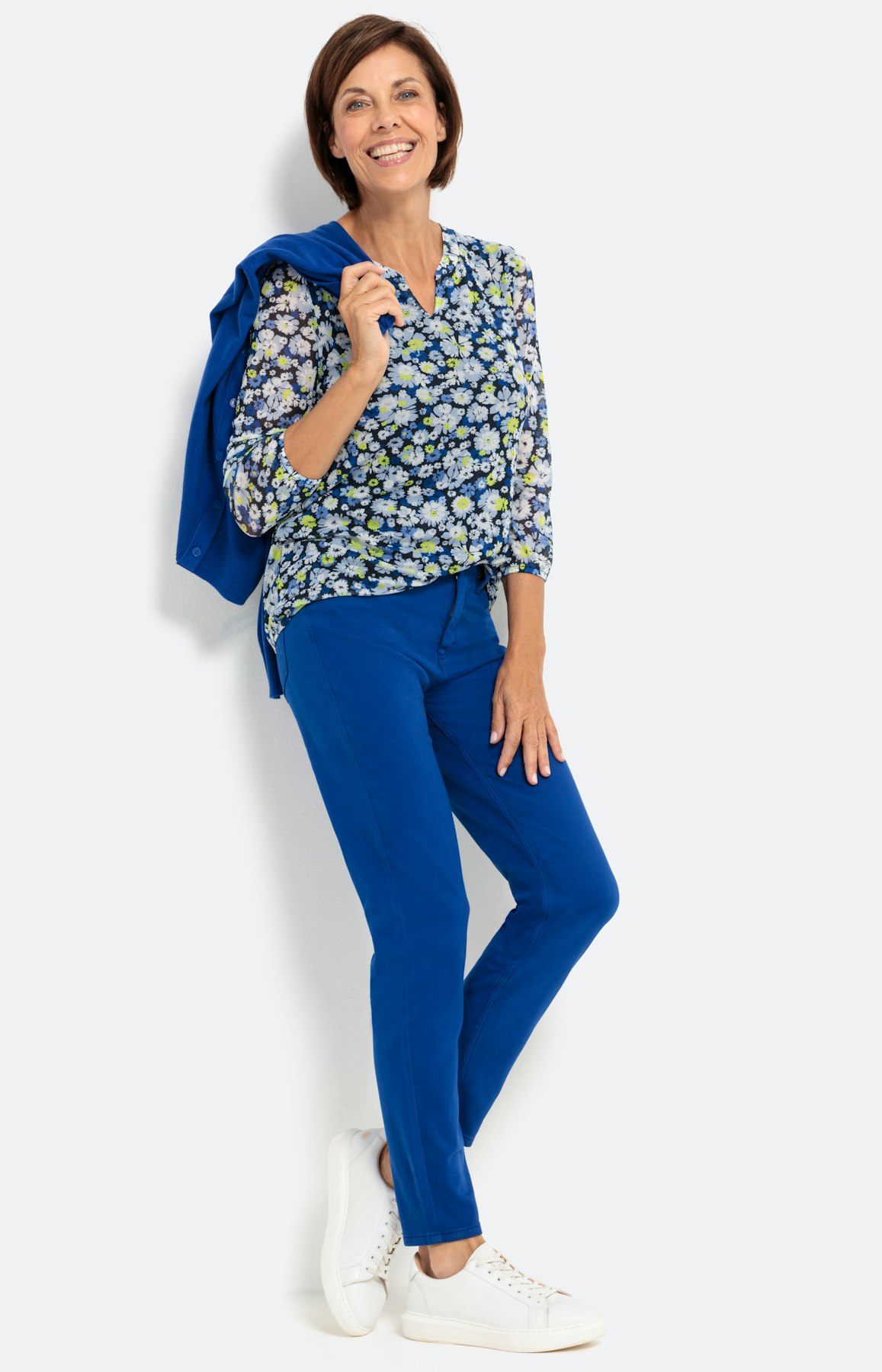 Shirt mit 3/4-Ärmel aus Mesh