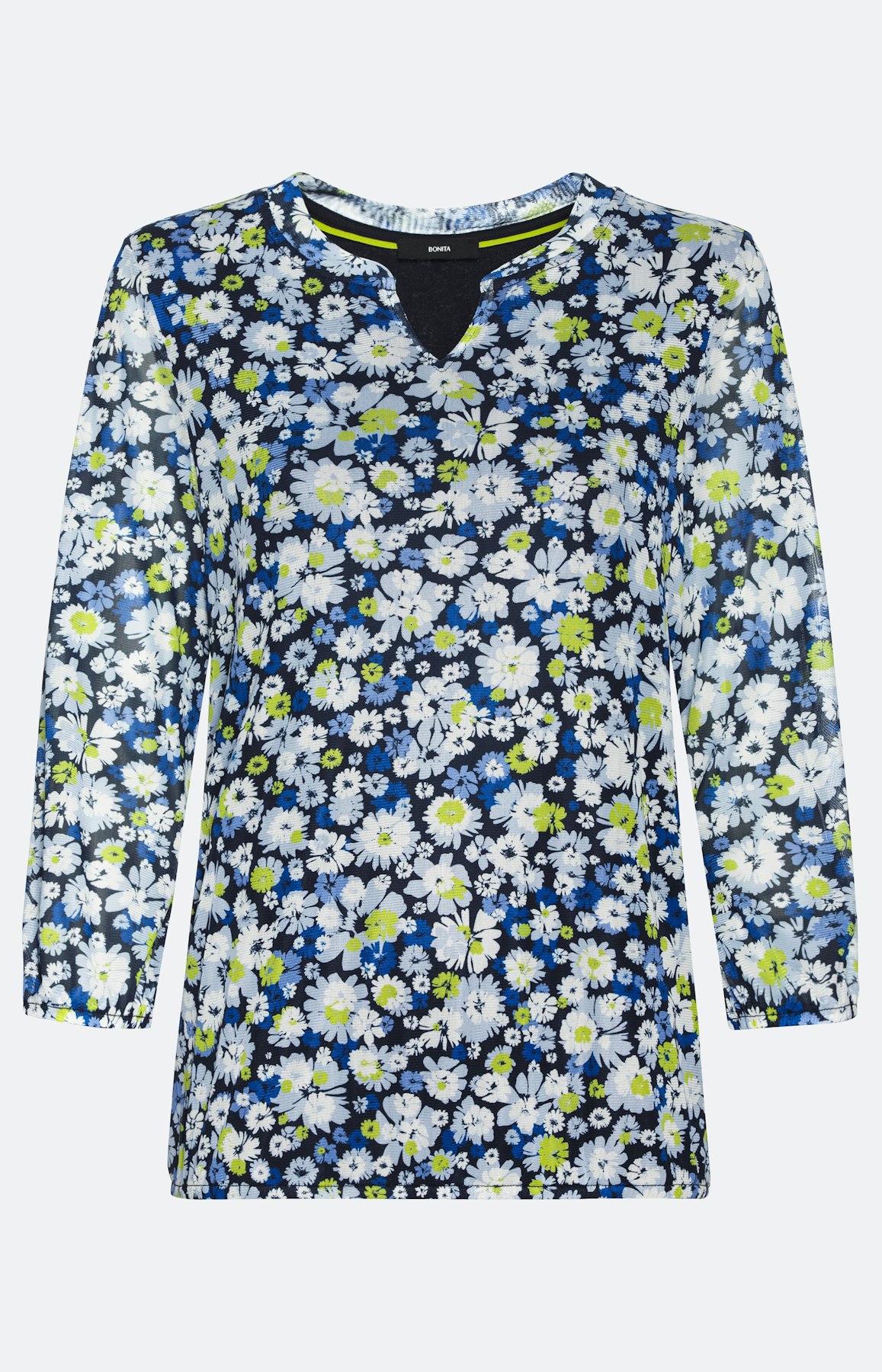 Shirt mit 3/4-Ärmel aus Mesh