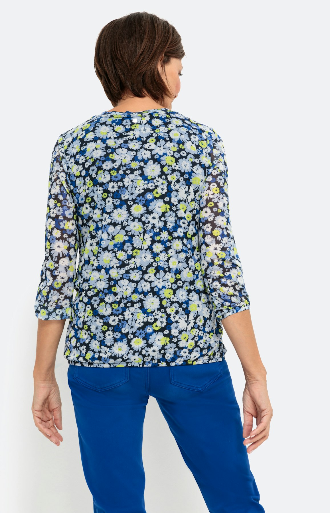 Shirt mit 3/4-Ärmel aus Mesh