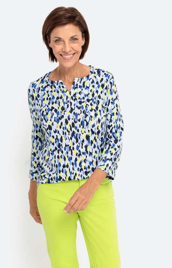 Millefleurs-shirt met 3/4-mouwen