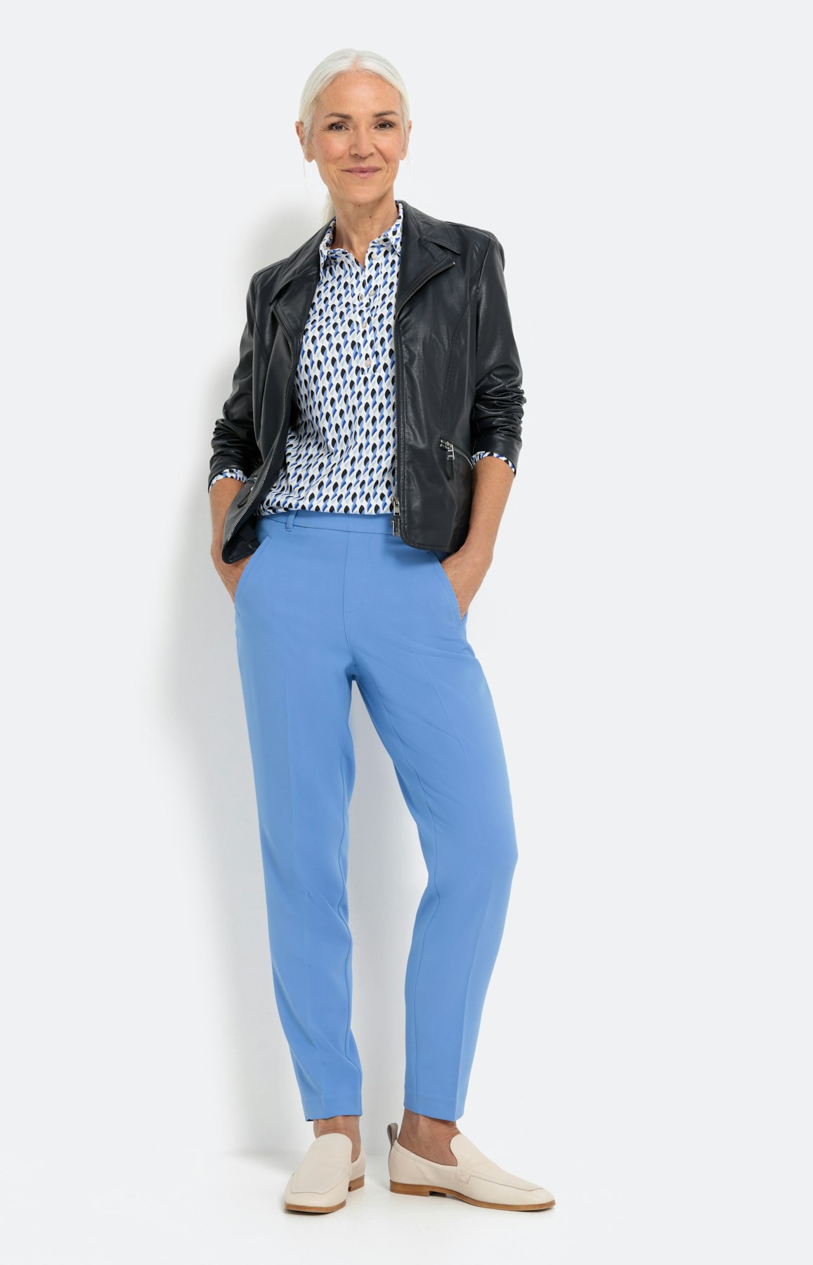 Gestippeld shirt met 3/4-mouwen