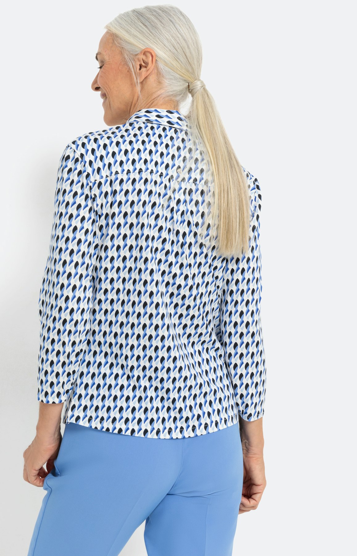 Gestippeld shirt met 3/4-mouwen