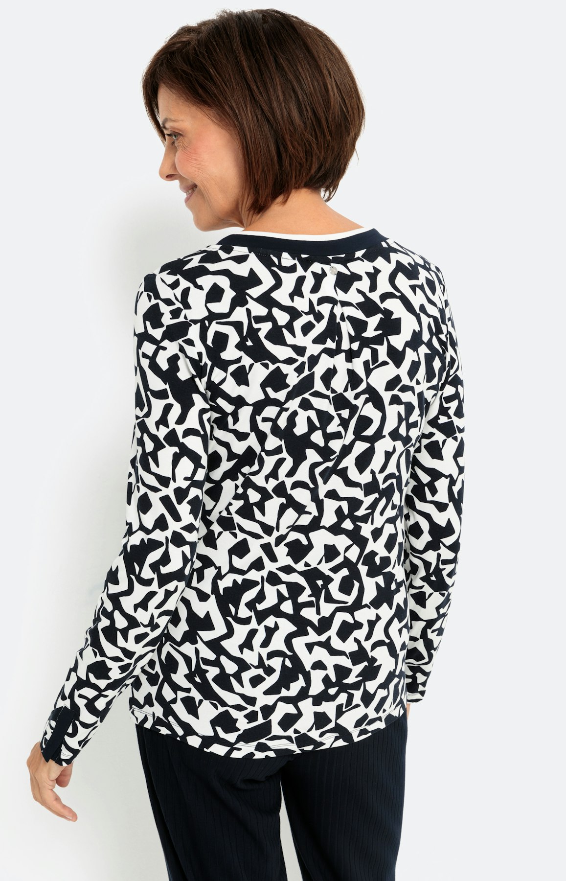 Gedessineerd shirt met lange mouwen