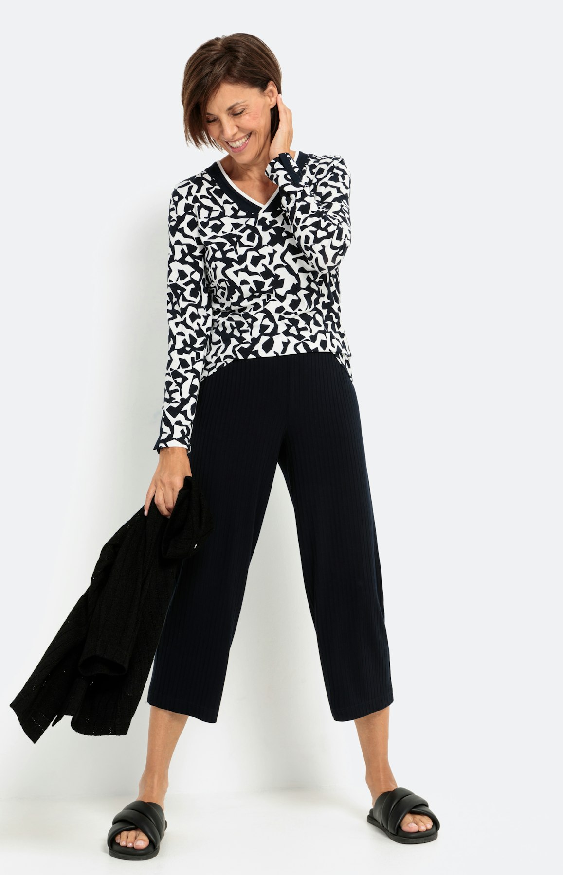 Gedessineerd shirt met lange mouwen