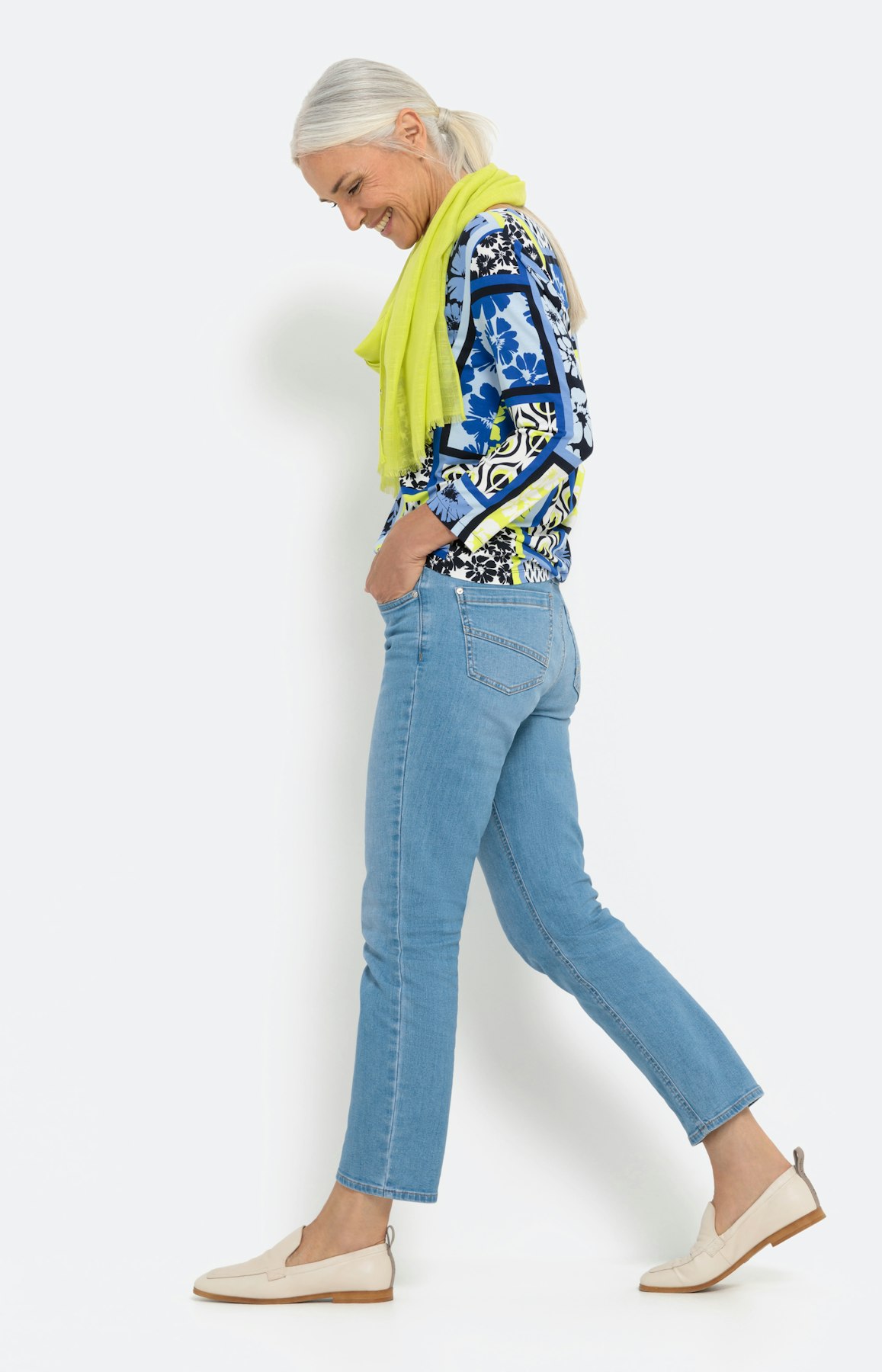 Shirt in patchdesign met 3/4-mouwen