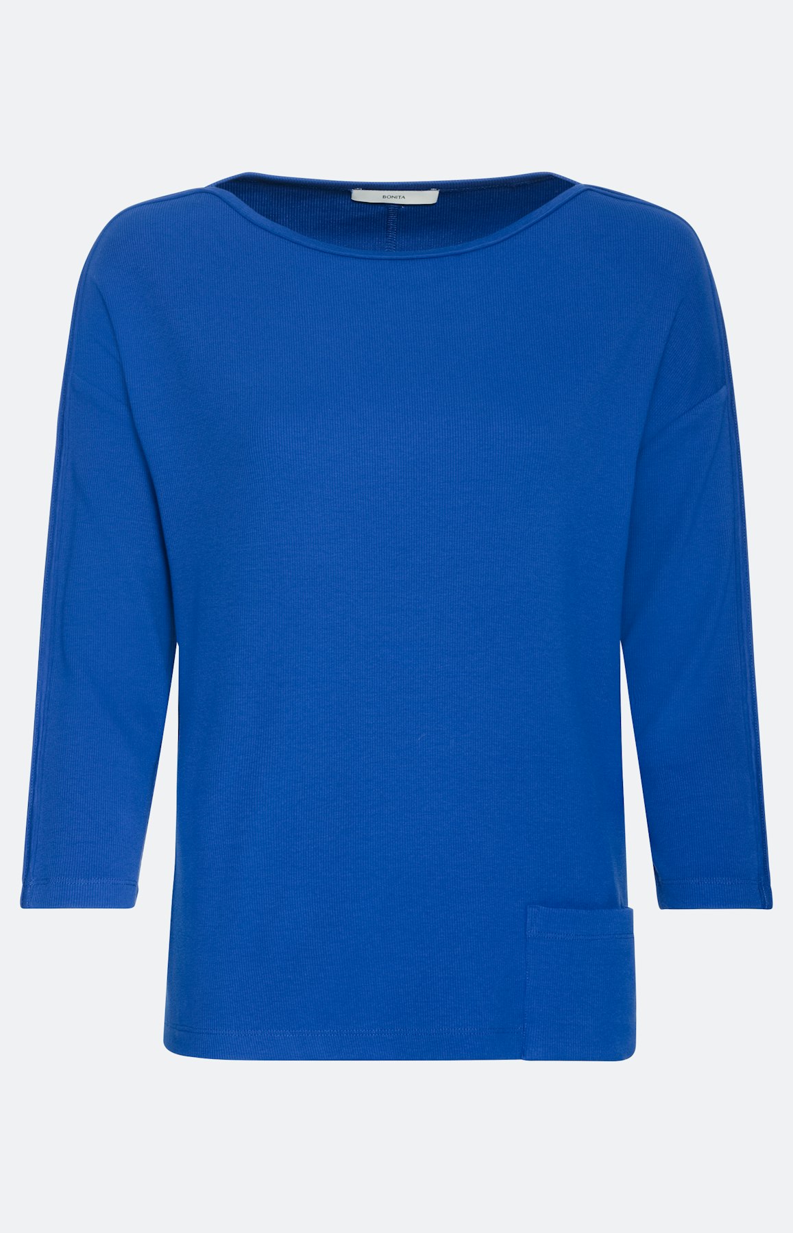 Geripptes Sweatshirt mit 3/4-Ärmel