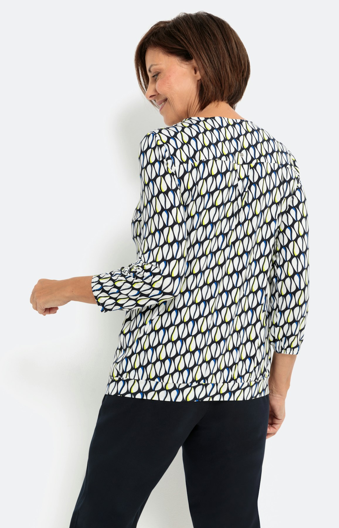 Gedessineerd shirt met 3/4-mouwen