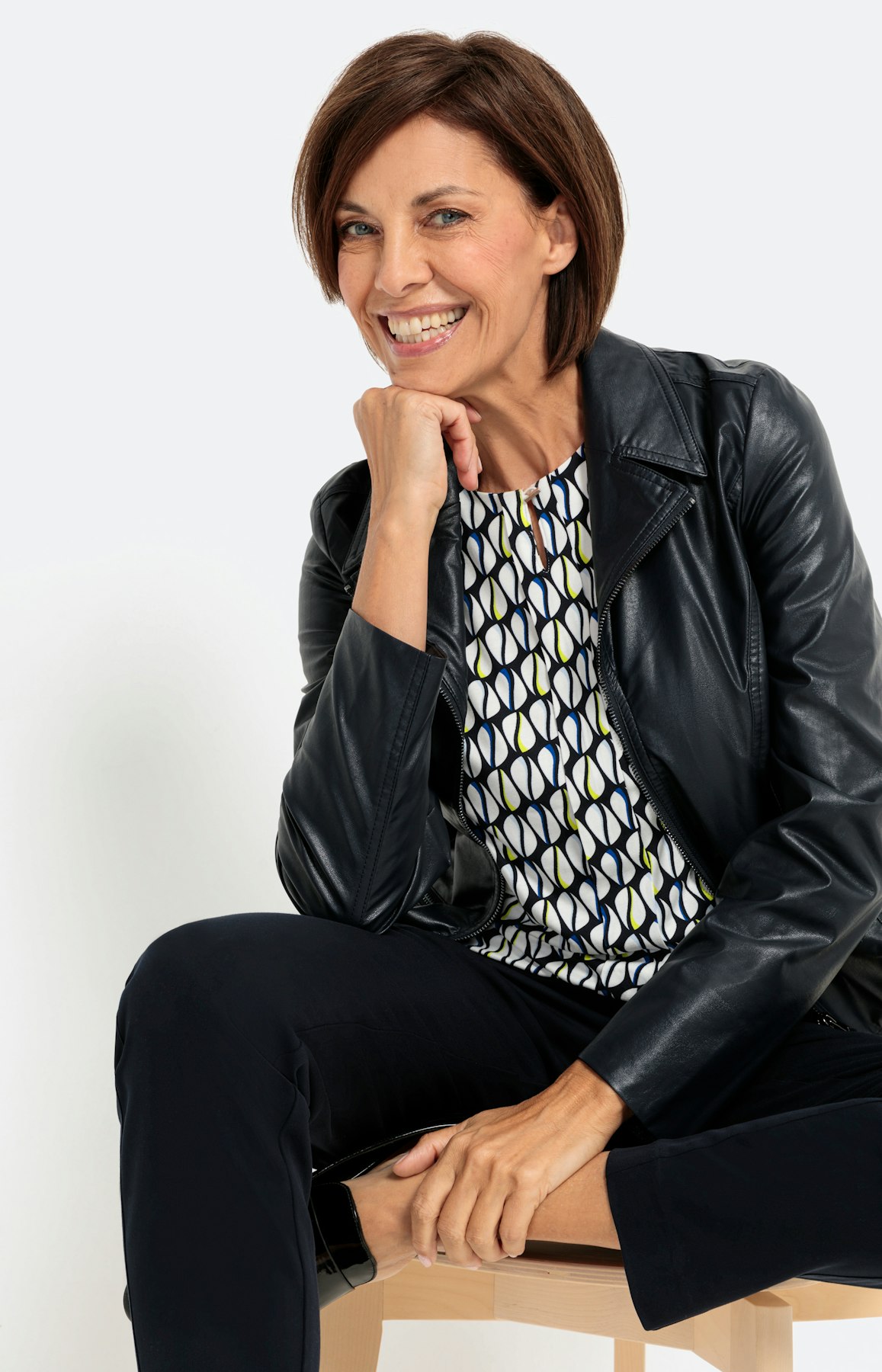 Gedessineerd shirt met 3/4-mouwen