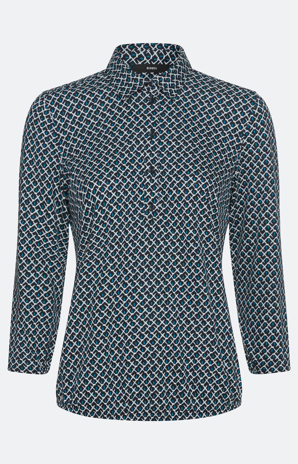 Shirt met kraag en 3/4-mouwen