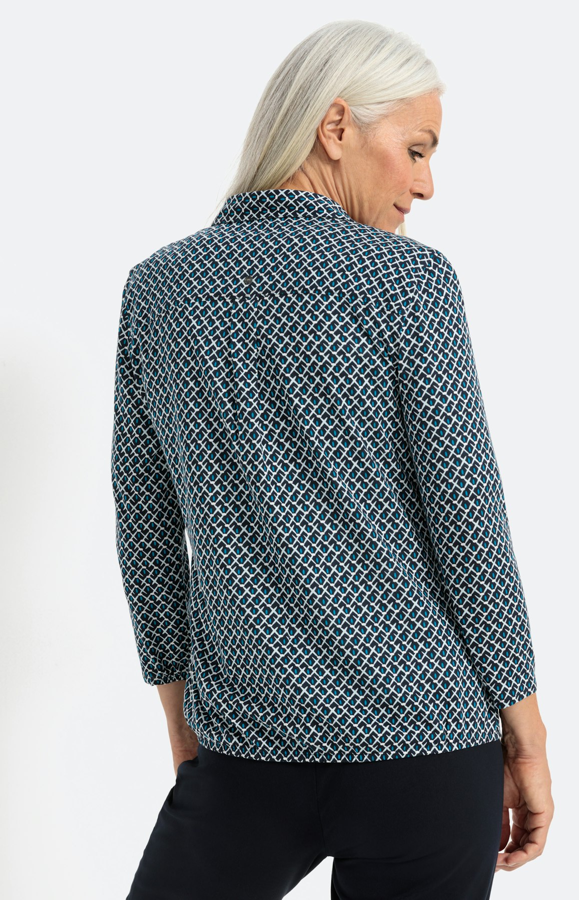 Shirt met kraag en 3/4-mouwen