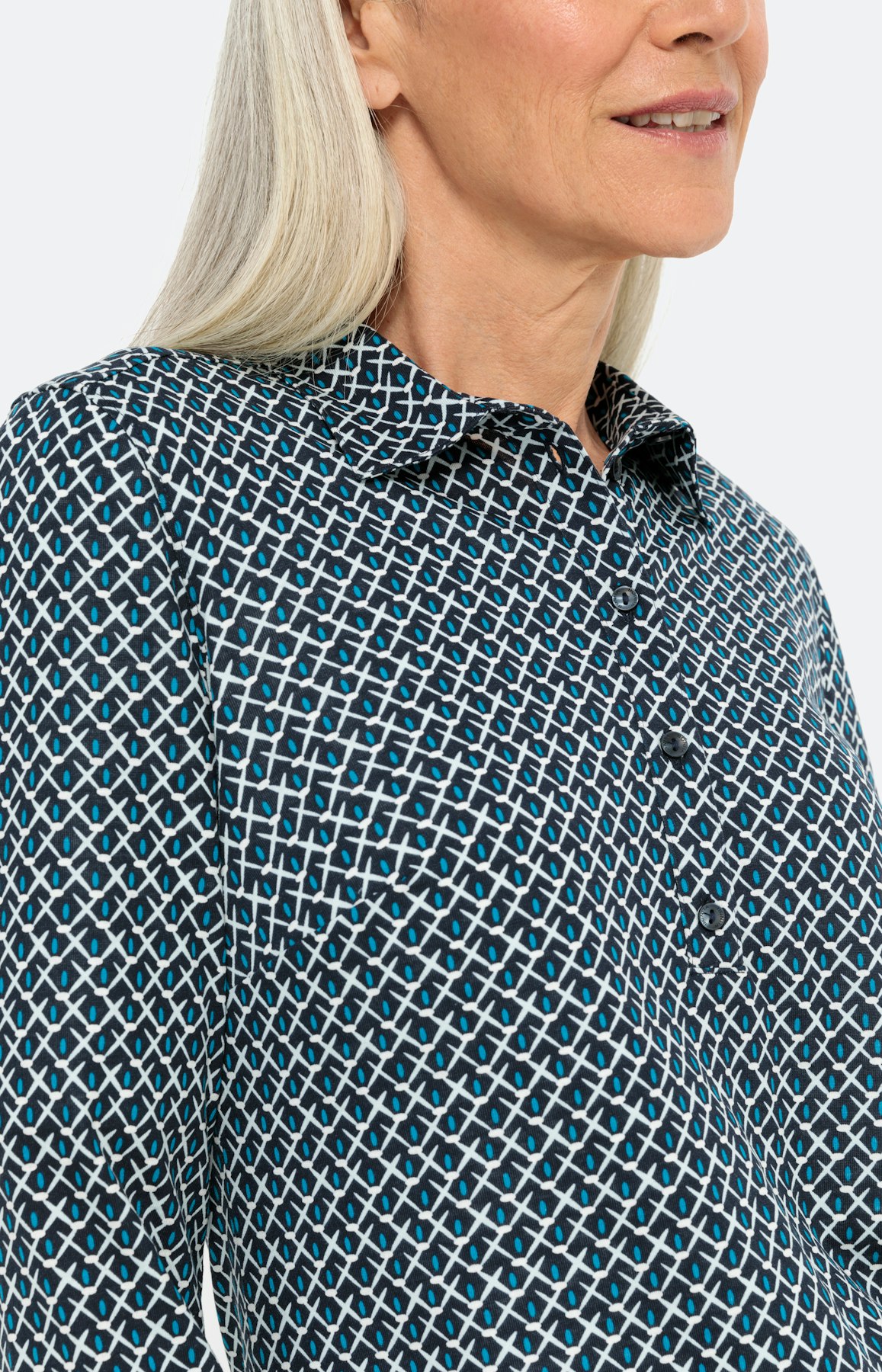 Shirt met kraag en 3/4-mouwen