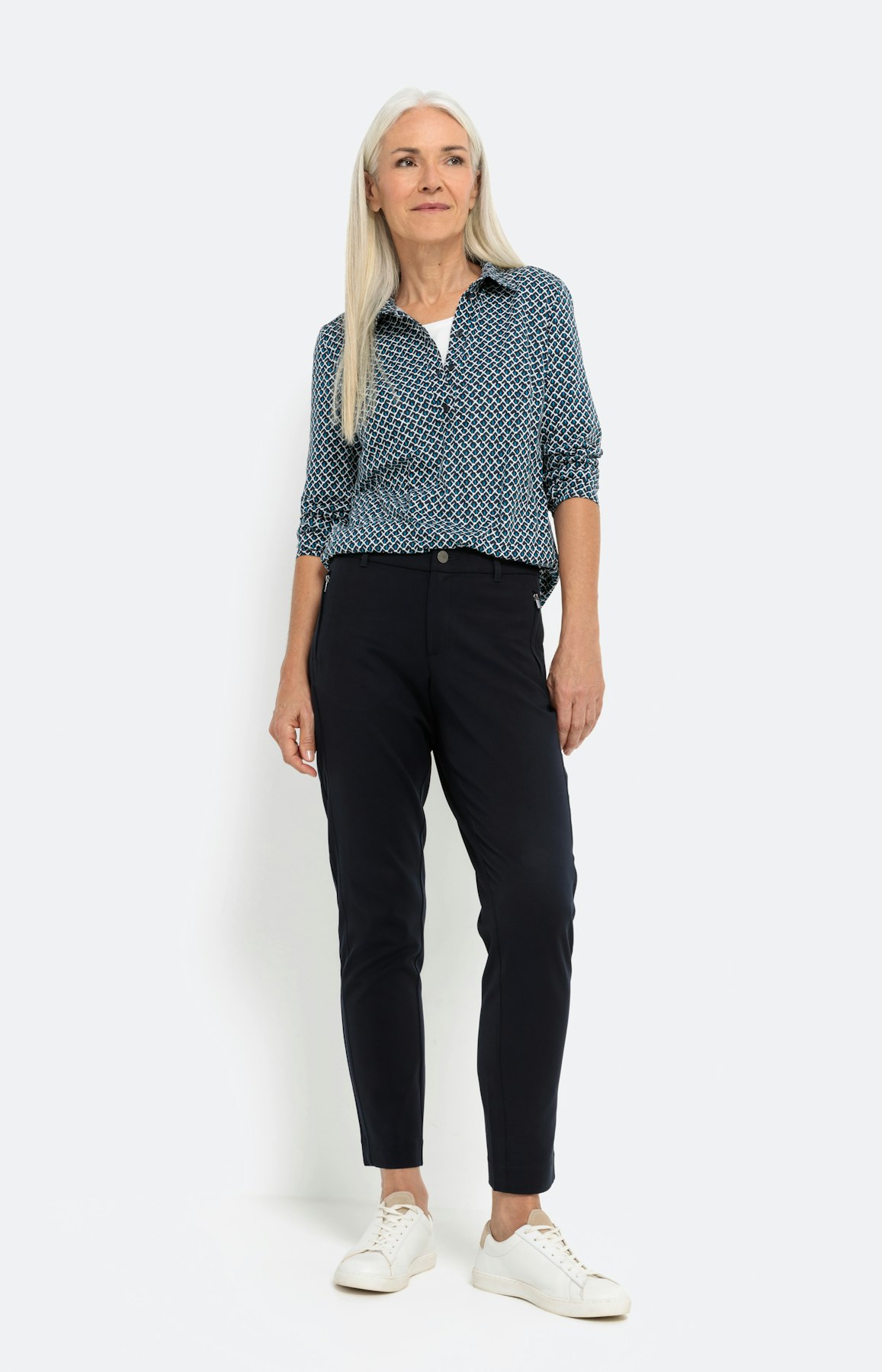 Shirt met kraag en 3/4-mouwen