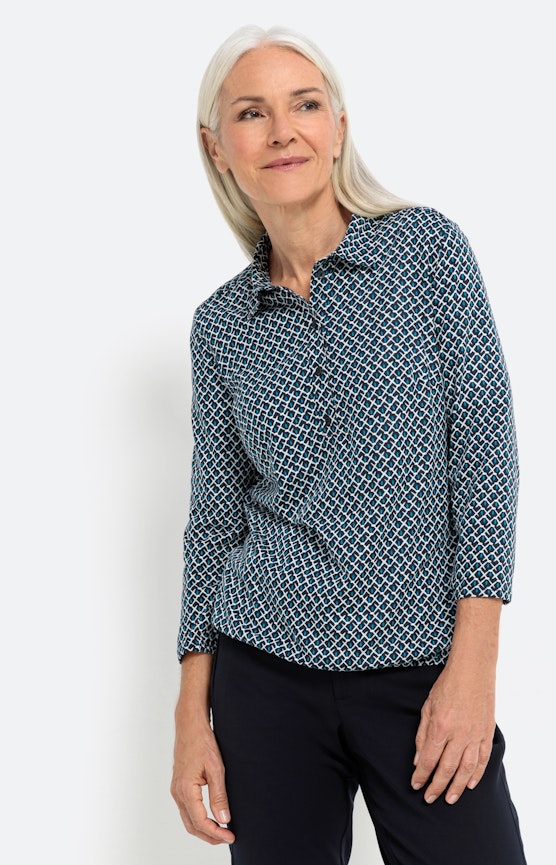 Shirt mit Kragen und 3/4-Ärmel