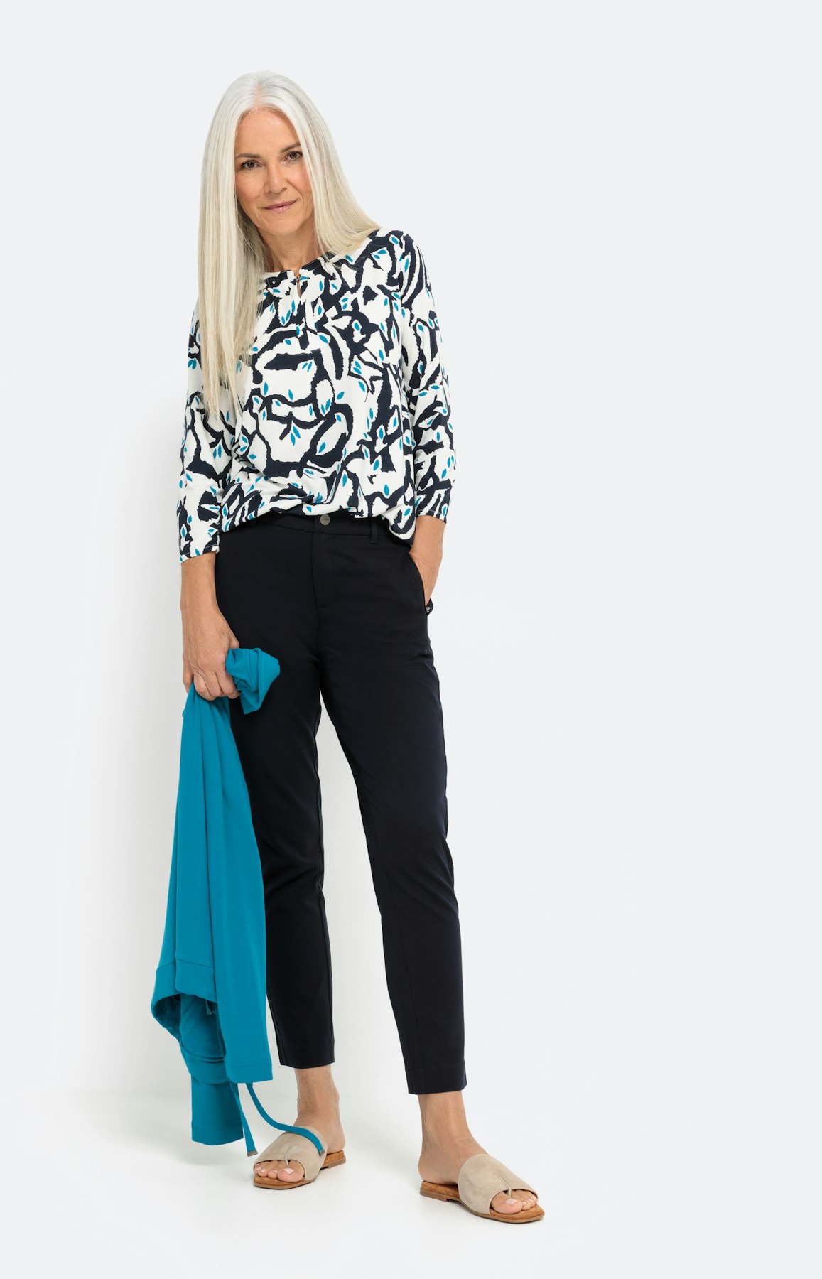 Gedessineerd shirt met 3/4-mouwen