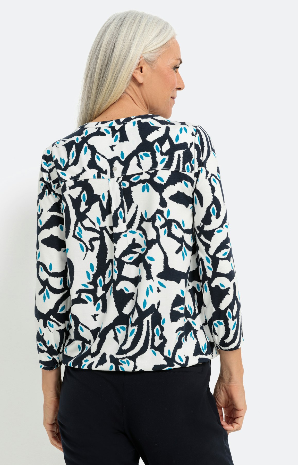 Gedessineerd shirt met 3/4-mouwen