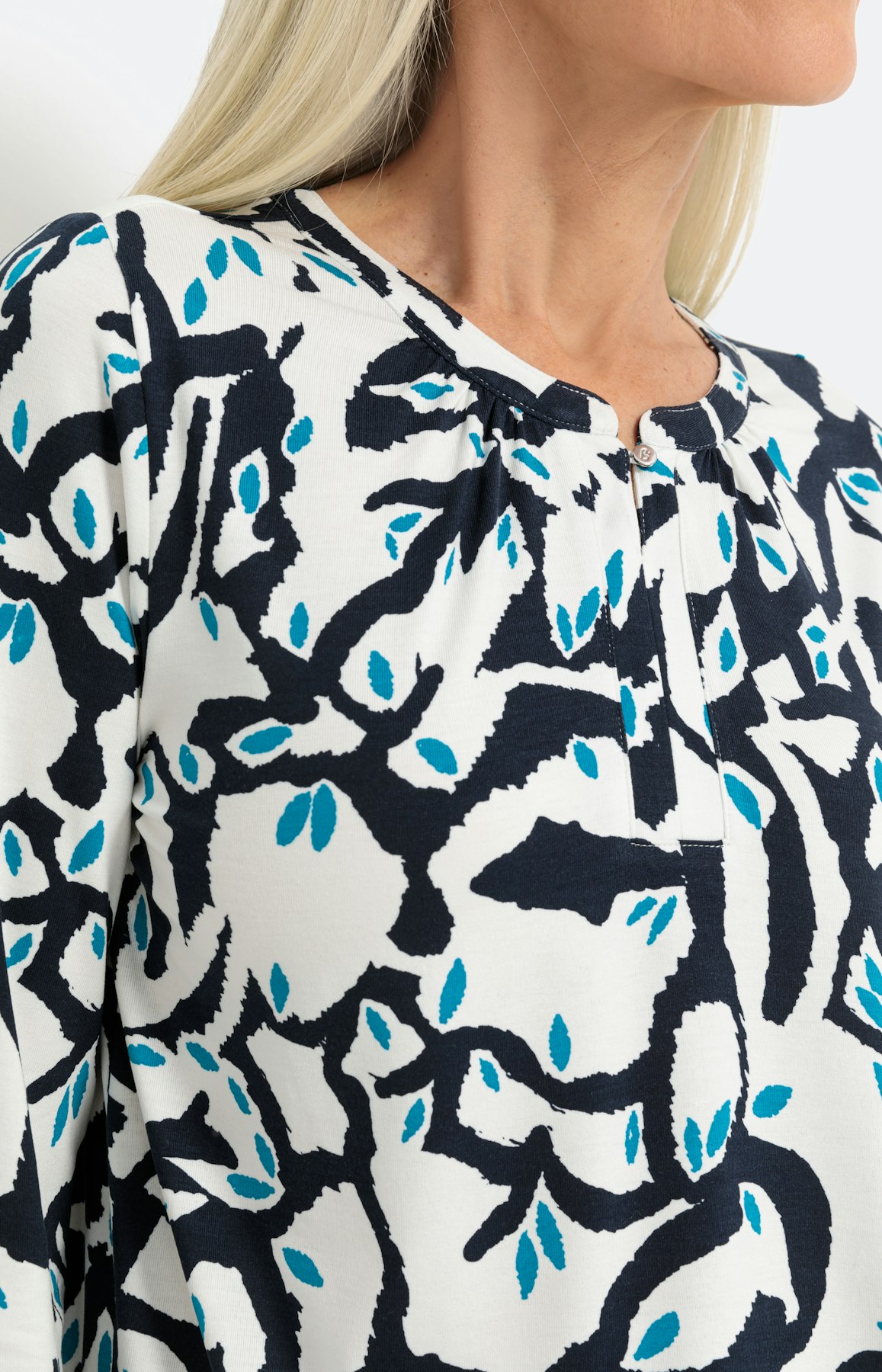 Gedessineerd shirt met 3/4-mouwen