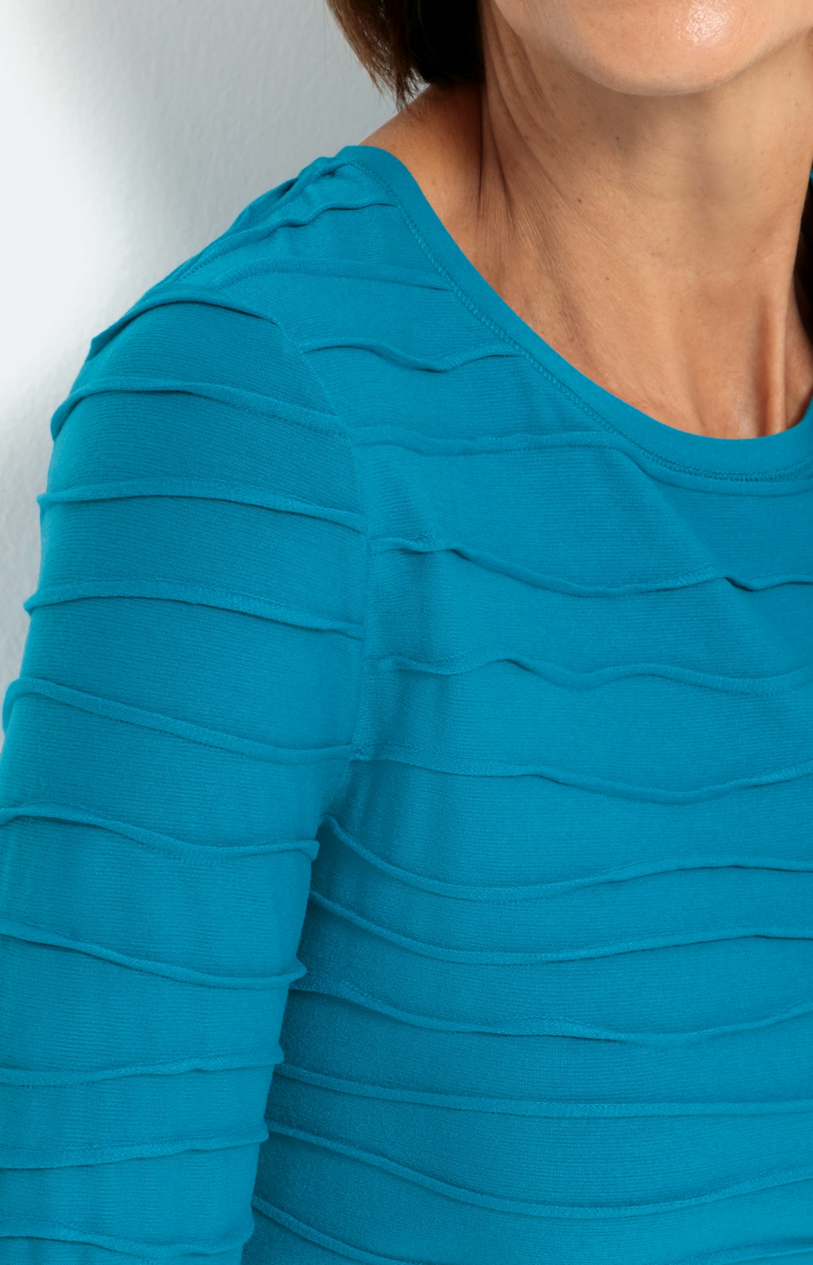 Gestructureerd shirt met 3/4-mouwen