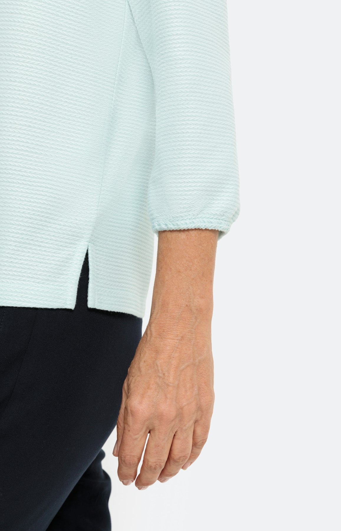 Strukturiertes Shirt mit 3/4-Ärmel