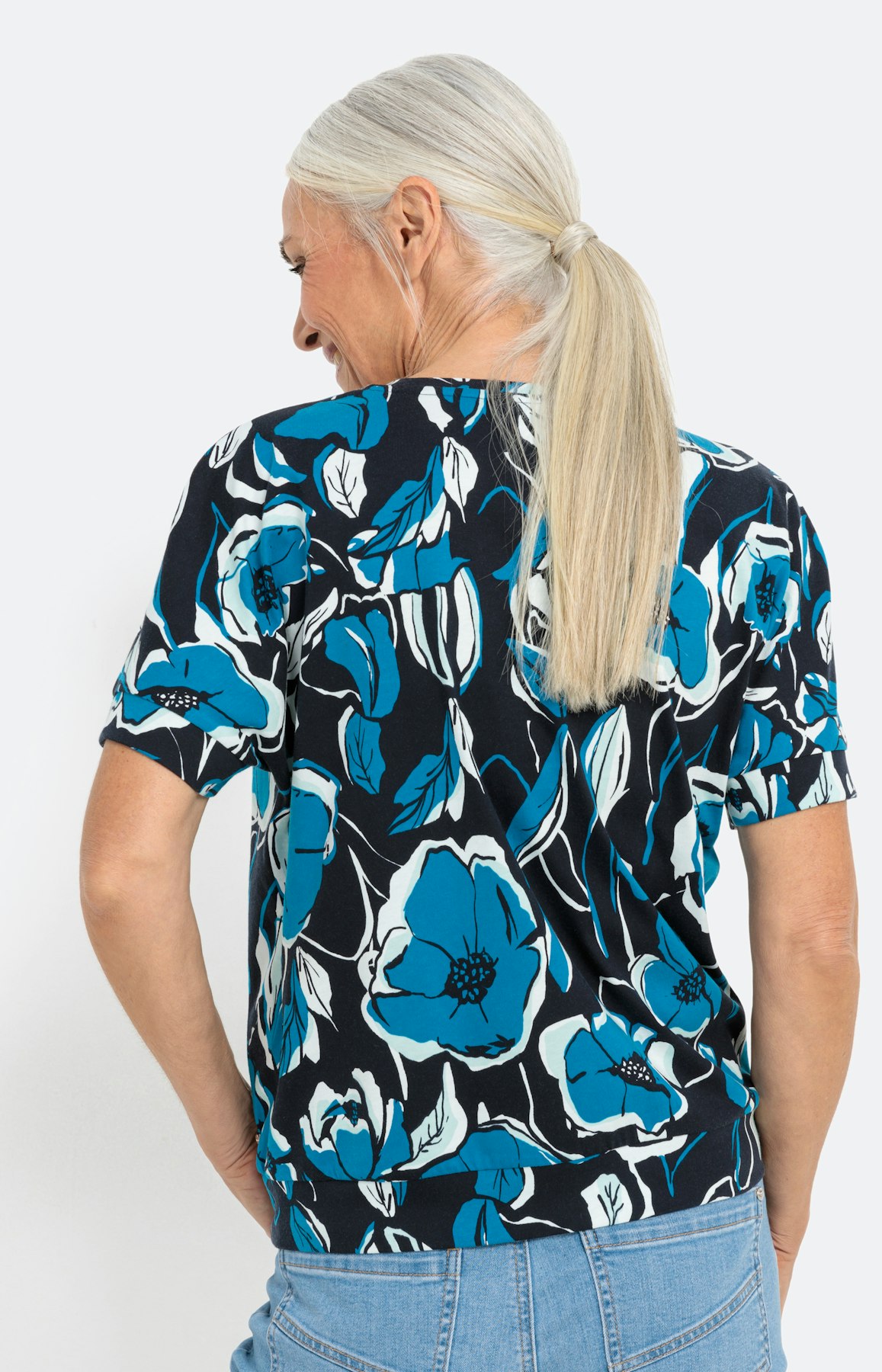 T-shirt met korte vleermuismouwen