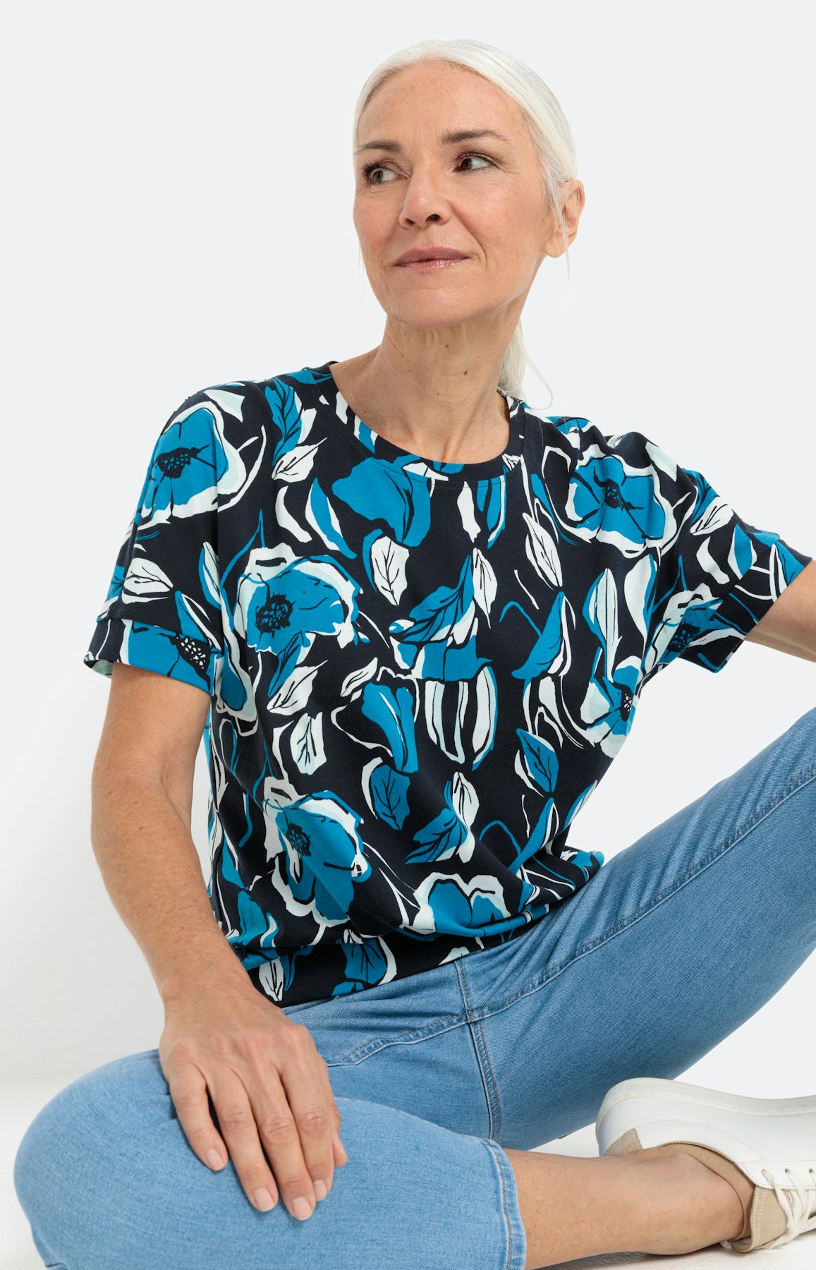 T-shirt met korte vleermuismouwen