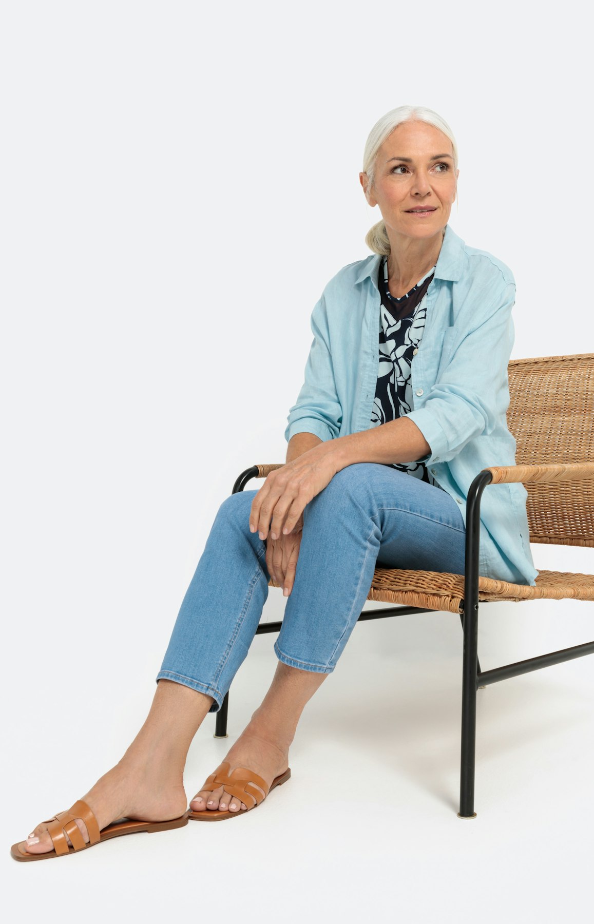 Shirt mit Mesh-Einsatz und 3/4-Ärmel