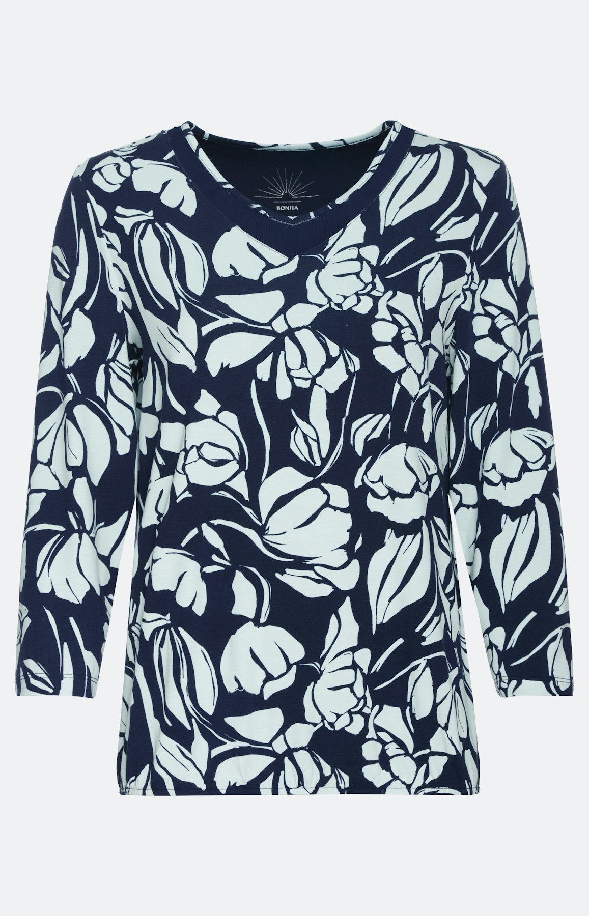 Shirt mit Mesh-Einsatz und 3/4-Ärmel