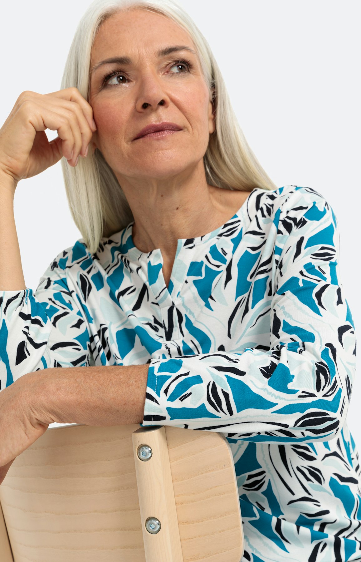 Geblümtes Shirt mit 3/4-Ärmel