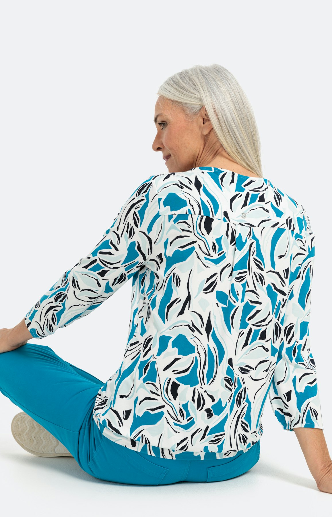 Geblümtes Shirt mit 3/4-Ärmel