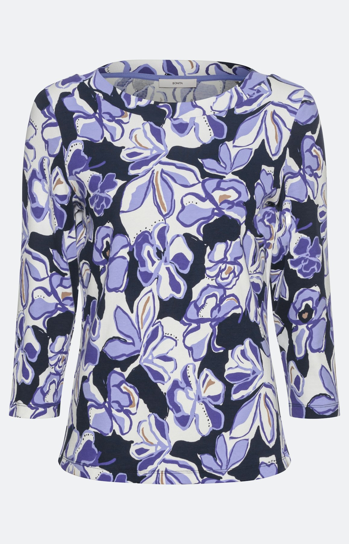 Gemustertes Shirt mit 3/4-Ärmel