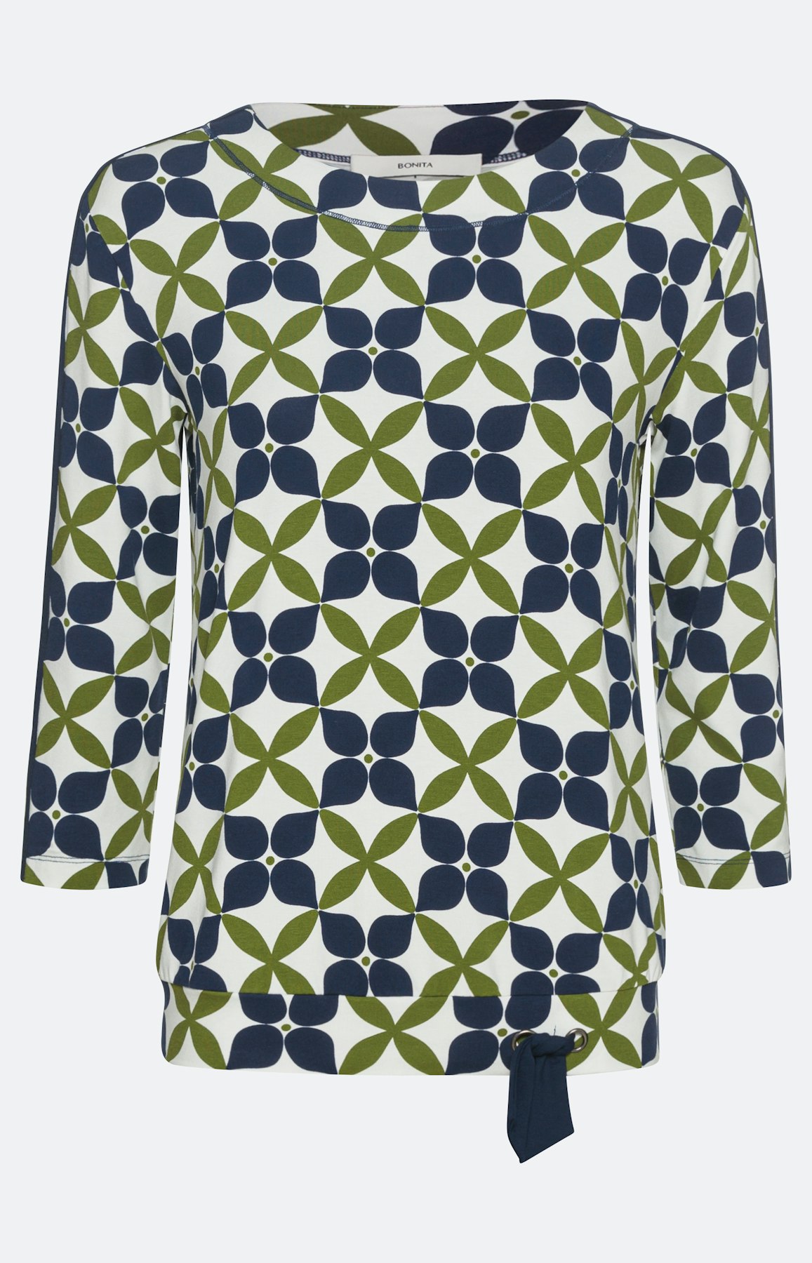 3/4-Arm Shirt mit abstraktem Muster