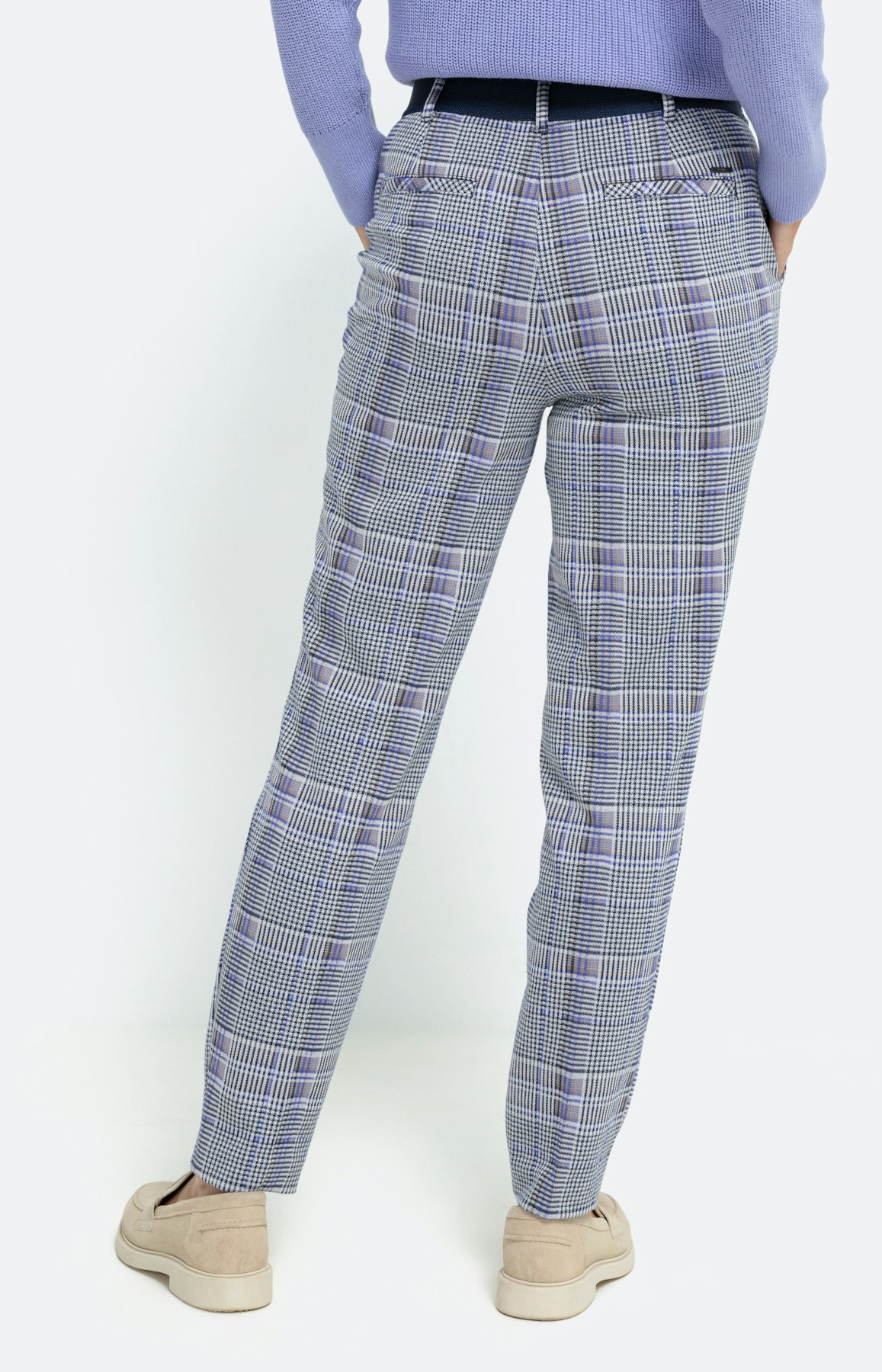 Geruite broek met persplooien