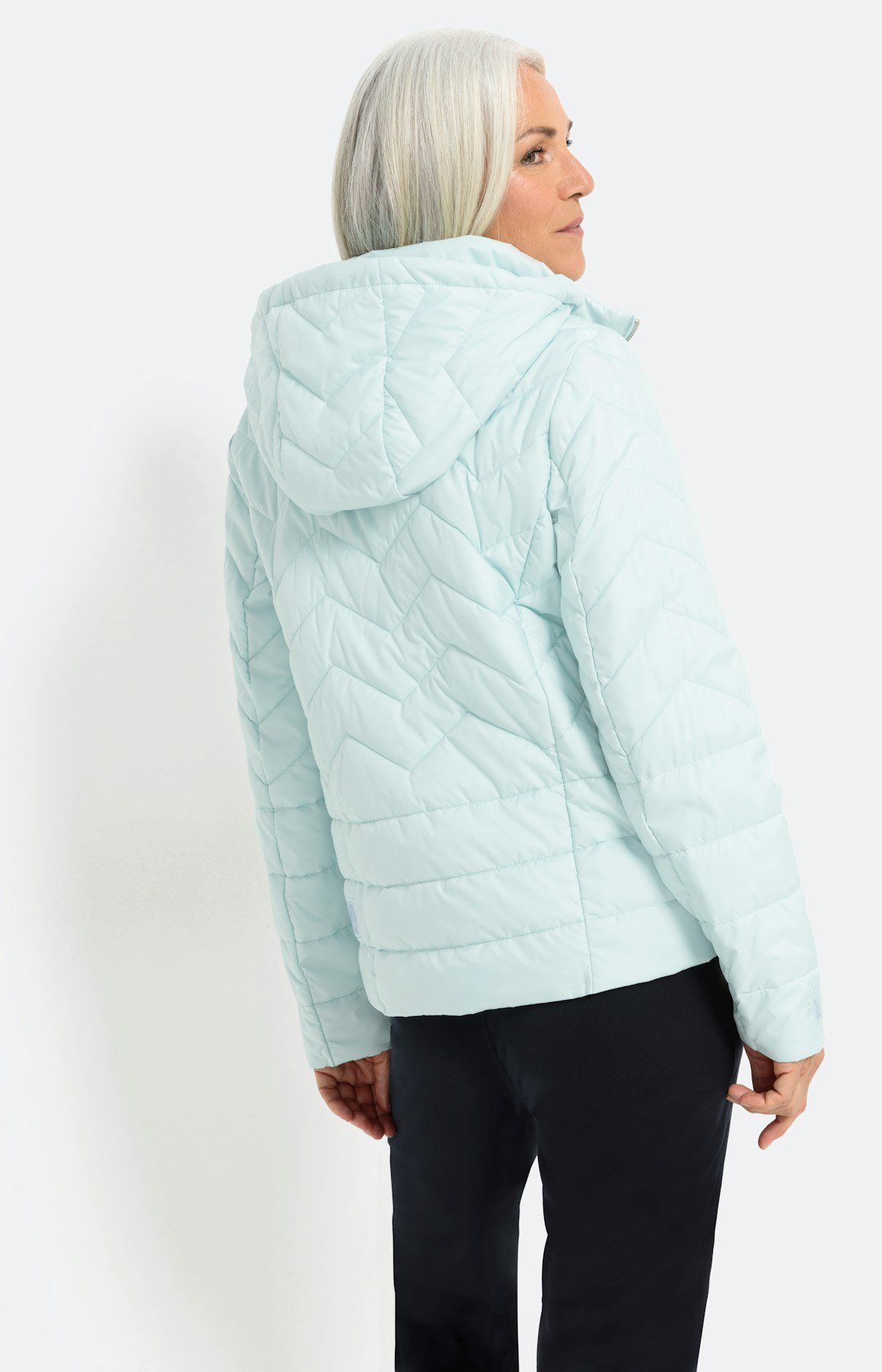 Zickzack Steppjacke mit Kapuze, mint