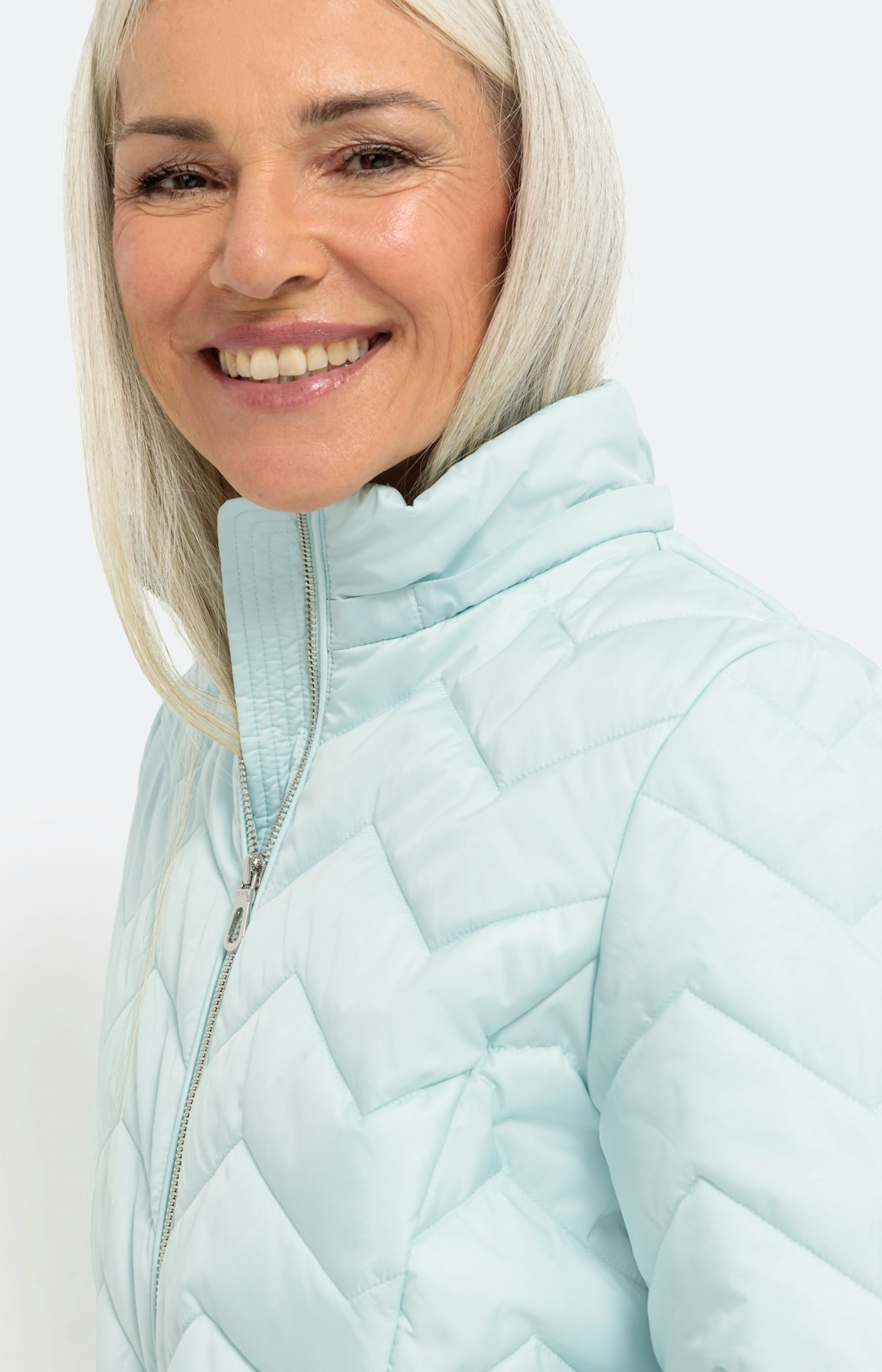 Zickzack Steppjacke mit Kapuze, mint