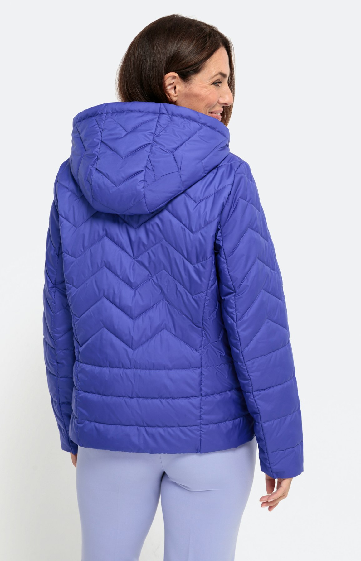 Zickzack- Steppjacke mit Kapuze, violet