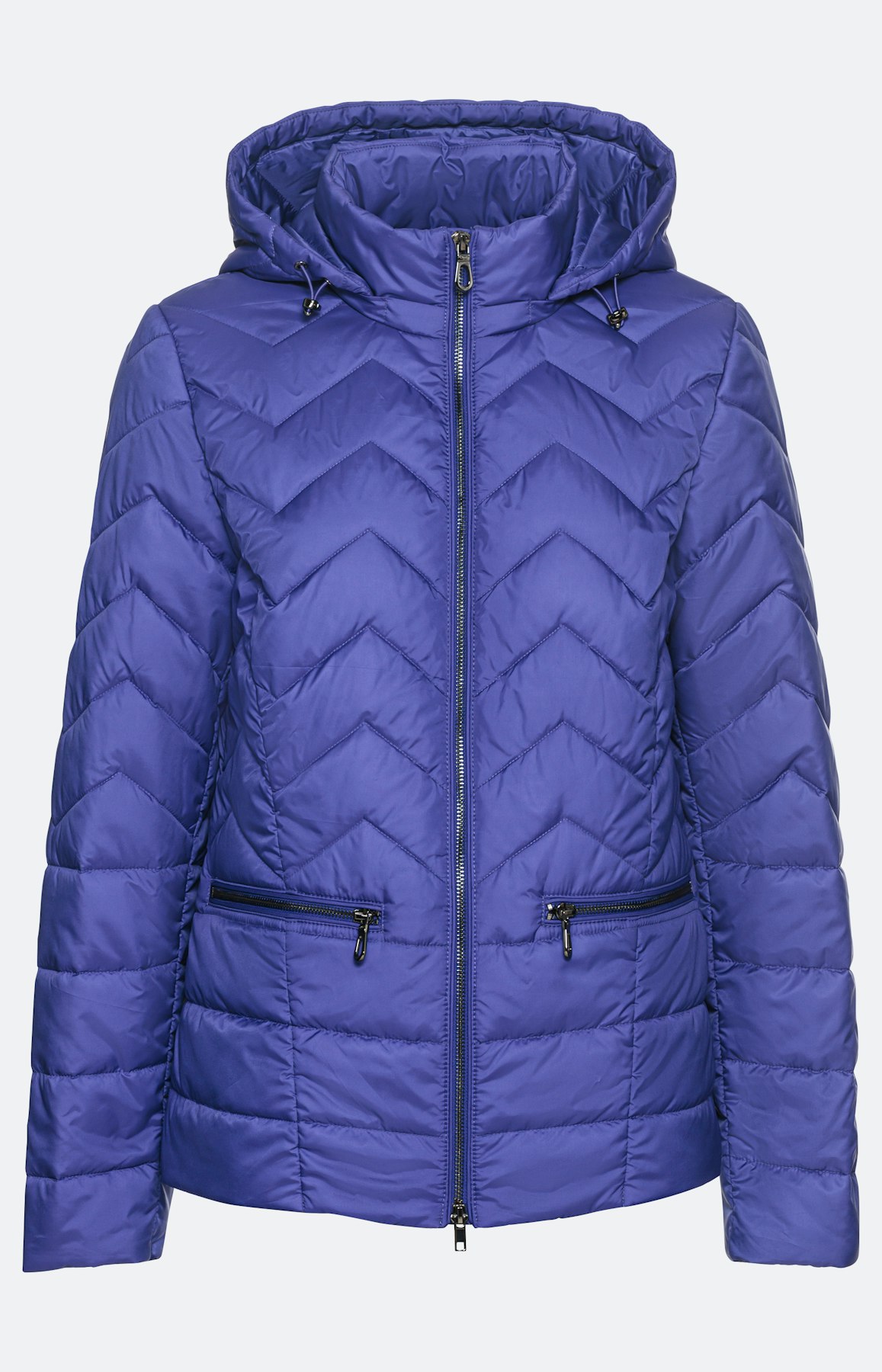 Zickzack- Steppjacke mit Kapuze, violet
