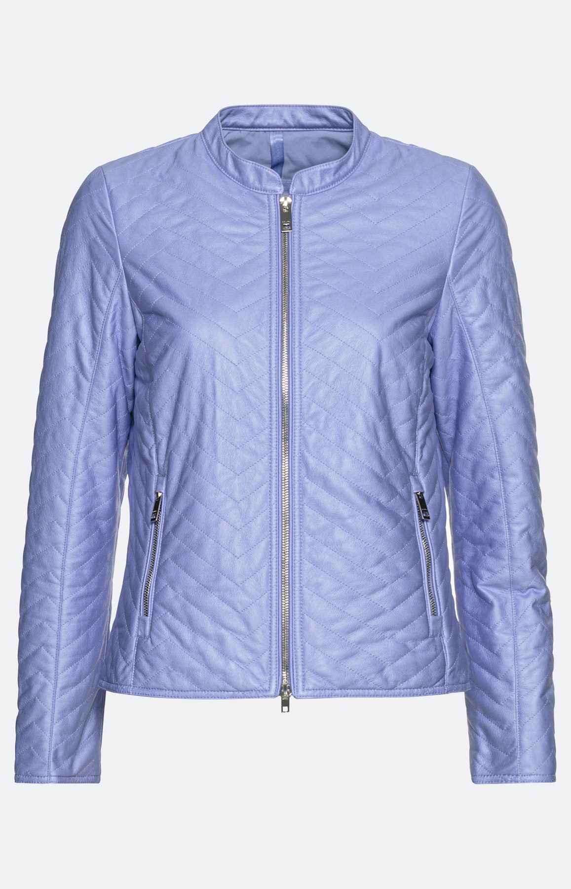 Padded jas in lederen optiek, lavender