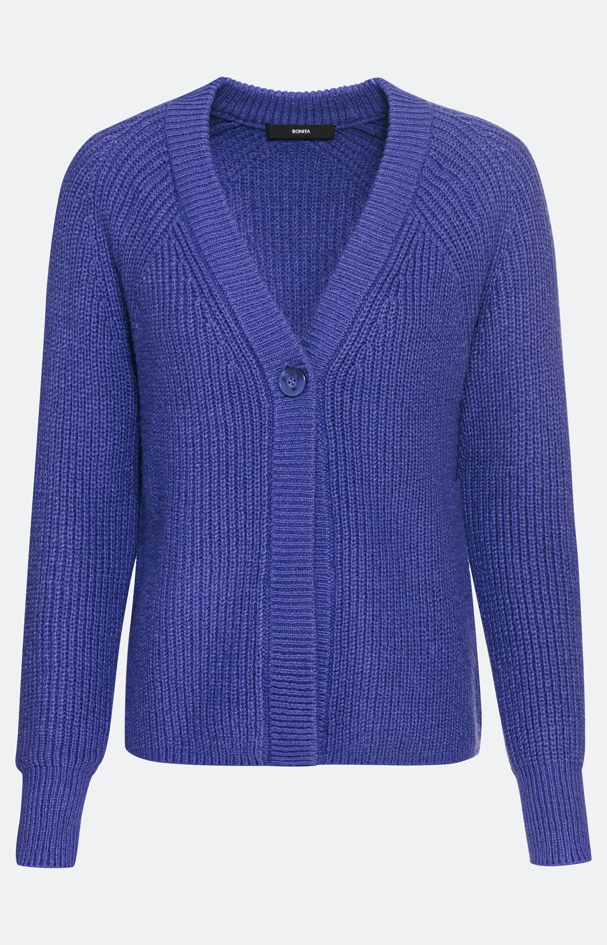 Langärmlige Strickjacke mit einem Knopf – Bonita